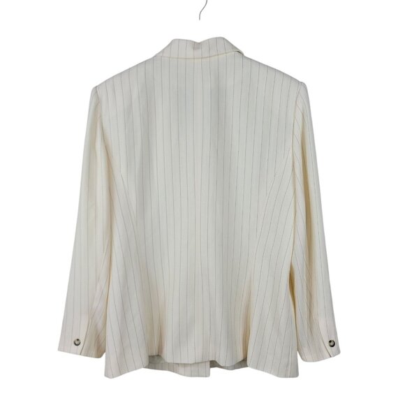 Vintage Jacqueline Ferrar Blazer Jacket Plus 18 Cream Pin Stripe Professional - Picture 5 of 6